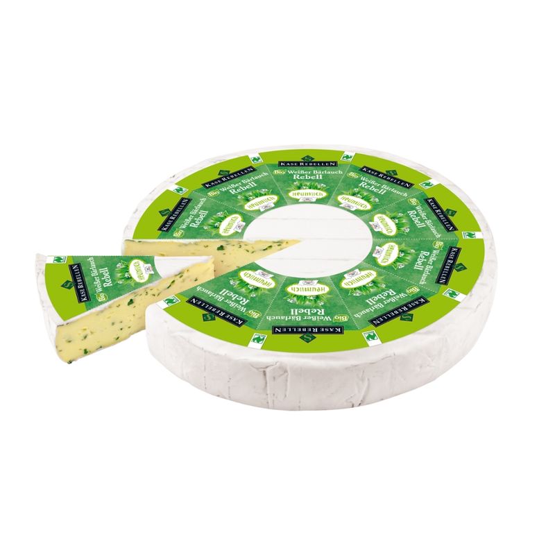 Käserebellen Bio Weißer Bärlauch Rebell, Weichkäse mindestens 50% Fett i.Tr., aus Bio-Bergbauern-Heumilch g.t.S. - Produktbild