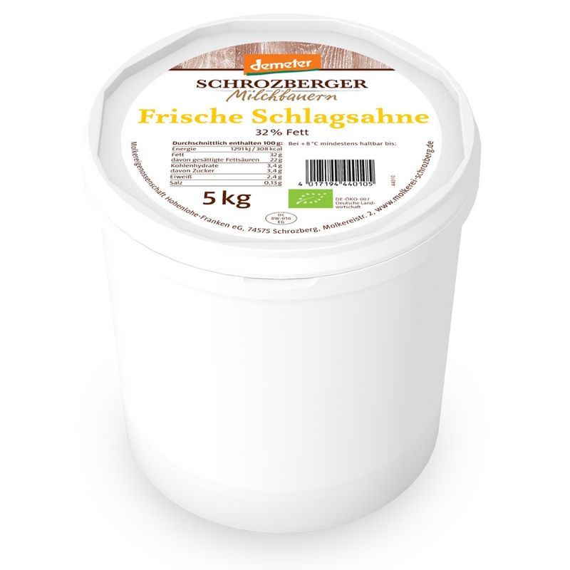 Schrozberger Milchbauern Schlagsahne 5l - Produktbild