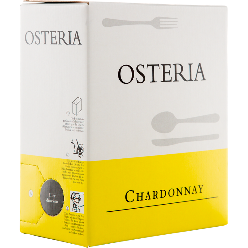 Riegel Eigenmarke OSTERIA Chardonnay Demeter Bag in Box 3l - Produktbild