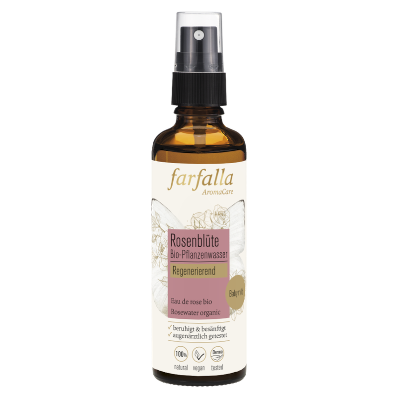 farfalla Rosenblüte, Bio-Pflanzenwasser, 75ml, regenerierend - Produktbild