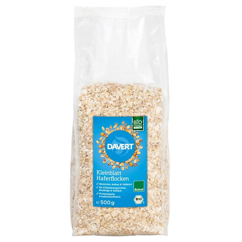 Davert Kleinblatt Haferflocken Bioland, 500g - Produktbild