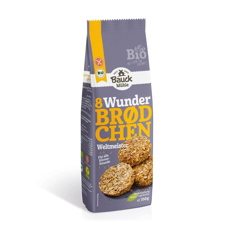 Bauck Mühle Wunderbrödchen Weltmeister 350g gf - Produktbild