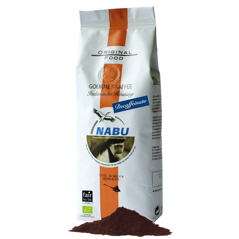 NABU Gourmet-Kaffee NABU Gourmet-Kaffee, Decaffeinato, gemahlen, 250g - Produktbild