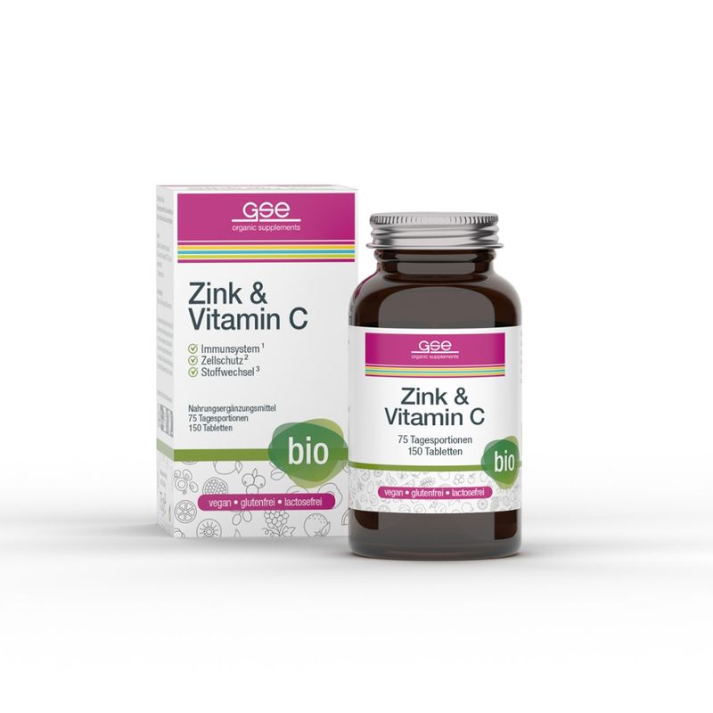 GSE  Zink & Vitamin C Complex (Bio), 150 Tbl. à 500 mg - Produktbild