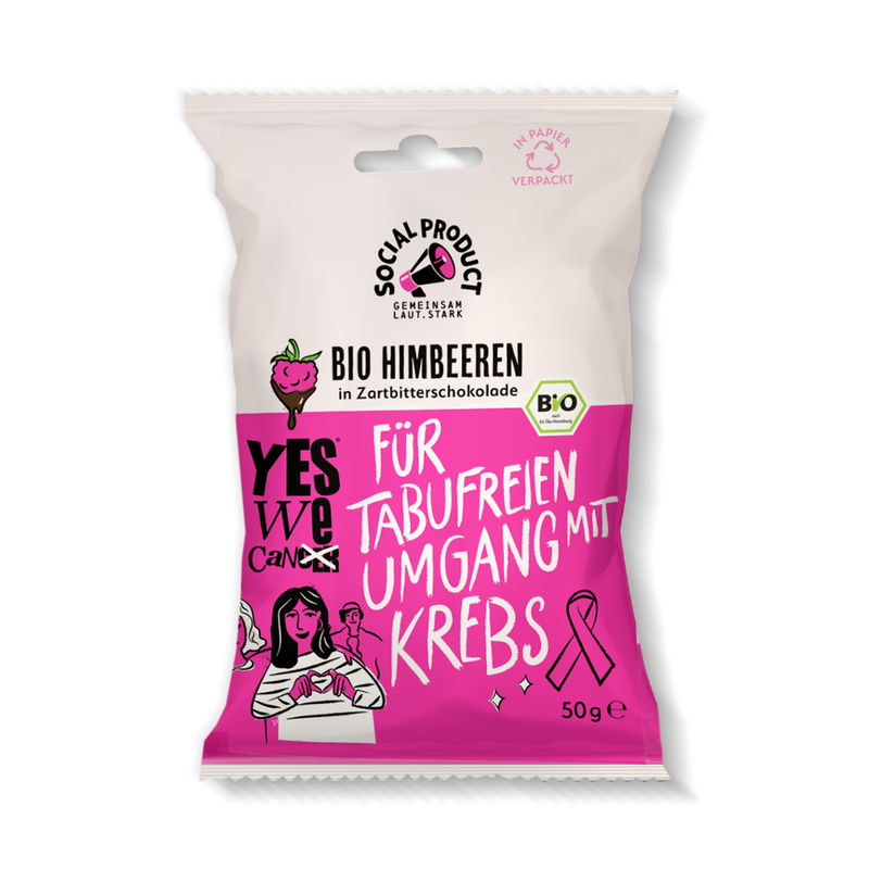 social product Bio Schoko Himbeeren x YESWECAN!CER - Produktbild