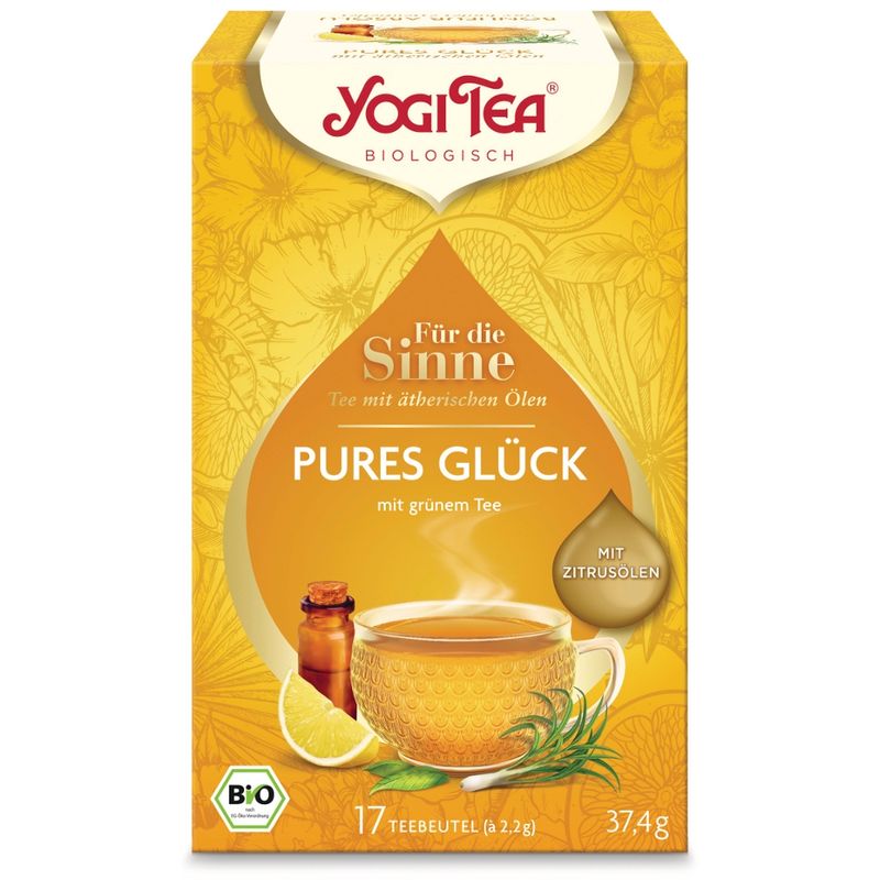 YOGI TEA Yogi Tea®  Bio-Kräutertee, Für die Sinne, Pures Glück mit Zitrusöl & grünem Tee - Produktbild