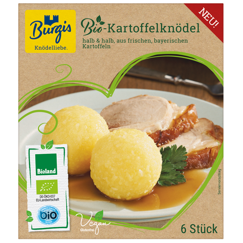 Burgis Burgis Bio-Kartoffelknödel, 6x75g, tiefgekühlt - Produktbild