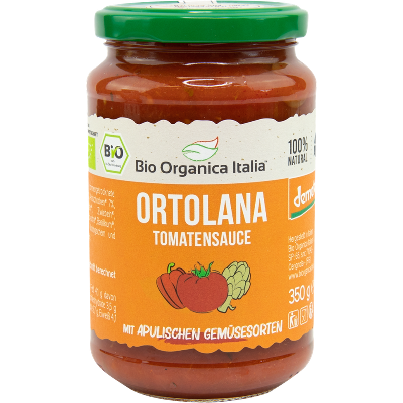 Bio Organica Italia Ortolana Tomatensauce mit Apulischen Gemüsesorten DEMETER 350 g - Produktbild