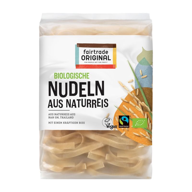 Fairtrade Original Biologische Nudeln mit Vollkornreis, aus Nam Om, Thailand. Fair gehandelt, 225g - Produktbild