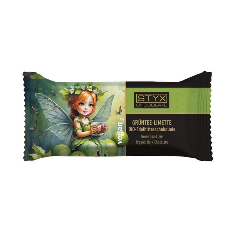 Styx Naturcosmetic BIO Edelbitterschokolade gefüllt mit Grüntee-Limette-Ganache 70g (Vegan) - Produktbild