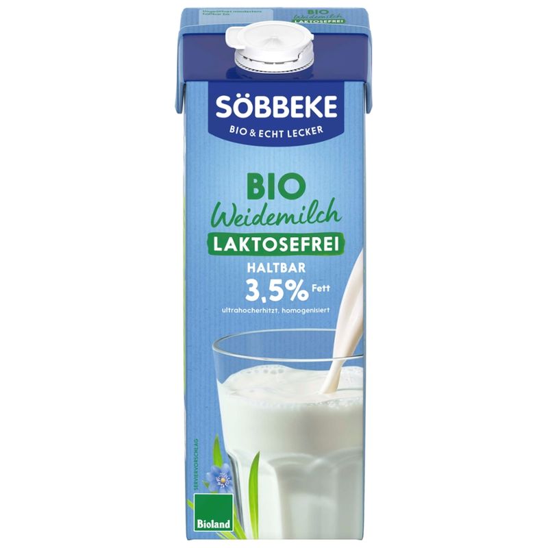Söbbeke Haltbare Bio Weidemilch laktosefrei 3,5 % Fett - Produktbild