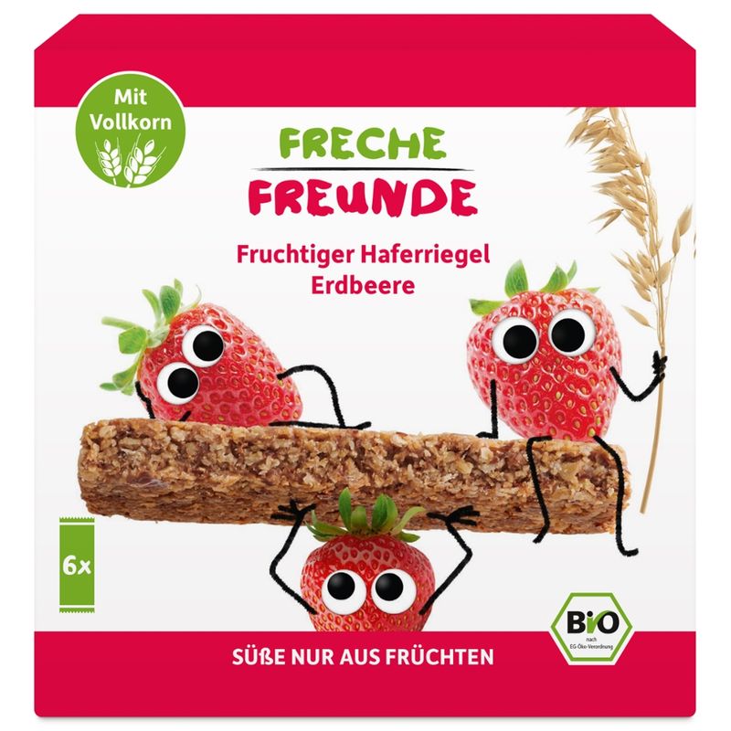 Freche Freunde Freche Freunde Bio Fruchtiger Haferriegel Erdbeere 6x30g - Produktbild