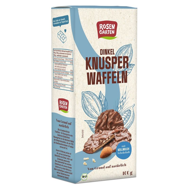 Rosengarten Dinkel-Knusperwaffeln Vollmilch - Produktbild