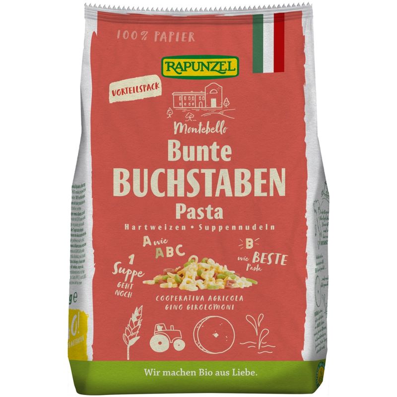 Rapunzel Buchstaben Suppennudeln Semola bunt - Produktbild
