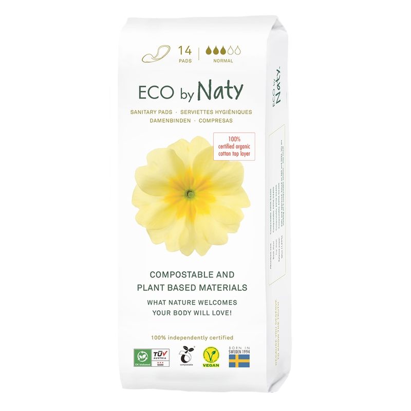 Eco by Naty Eco by Naty Binden, Normal 14 Stück. 100% Kompostierbare Materialien Vegan - Produktbild