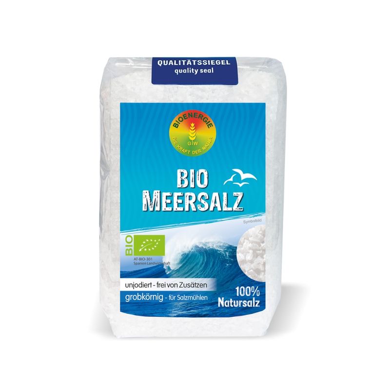 BIOENERGIE Bio MEERSALZ Spanien, grobkörnig - für Salzmühlen, unjodiert, unraffiniert, frei von Zusätzen, rieselfähig, trocken - Produktbild