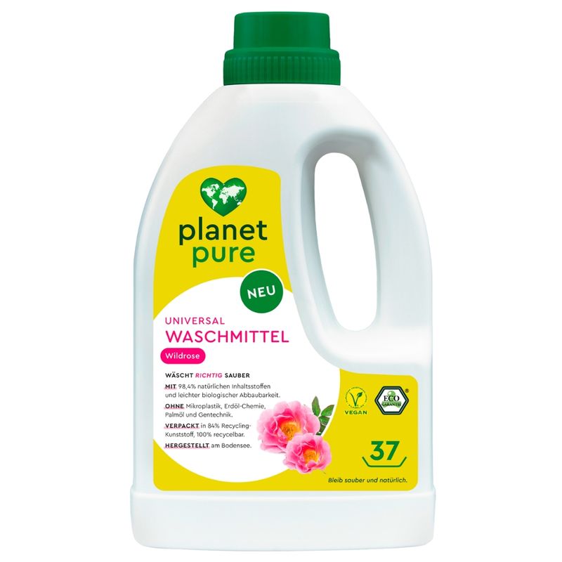 Planet Pure Universal Waschmittel Wildrose 37 Wl 1,48L - Produktbild