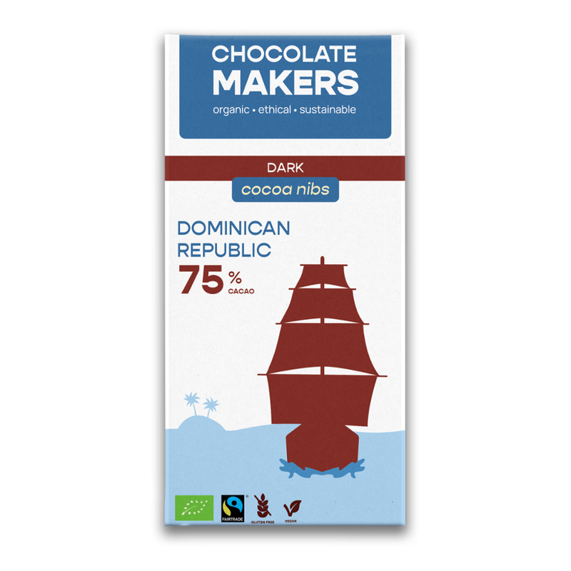 Chocolatemakers Dominikanische Republik Pur 75% Kakaonibs - Produktbild
