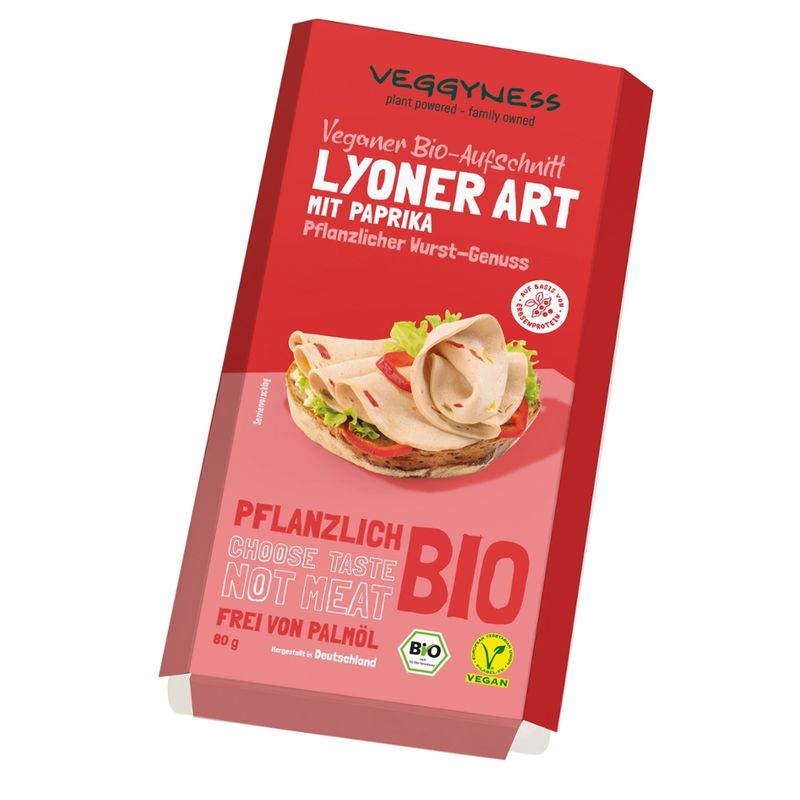 Veggyness Veganer Aufschnitt Lyoner Art mit Paprika - Produktbild