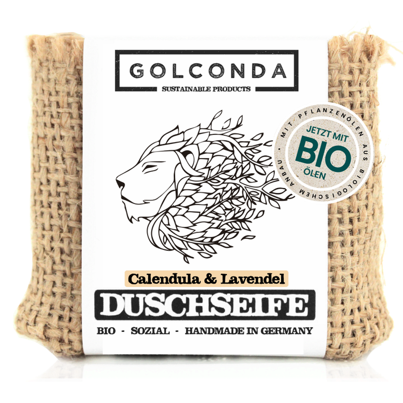 Golconda - Sustainable Products Duschseife - Calendula & Lavendel mit bio Ölen - Produktbild