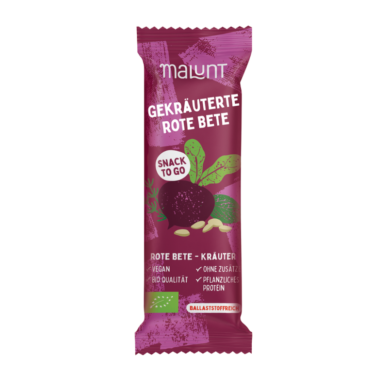 malunt malunt Bio Gemüse-Riegel Gekräuterte Rote Bete - Rote Bete Kräuter - Produktbild