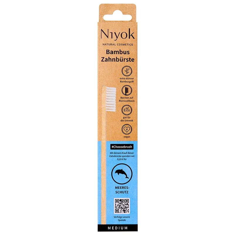 Niyok Choosebrush - Brosse à dents en bambou avec don : Protection des mers - Produktbild