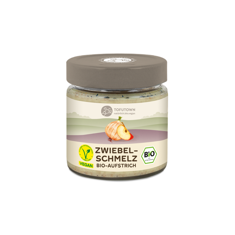 Tofutown Pflanzliche Bio-Streichcreme auf Basis von Pflanzenfett mit Zwiebeln und Äpfeln - Produktbild