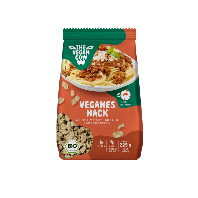 THE VEGAN COW Veganes Hack - Pflanzlicher Fleischersatz auf Basis von Sonnenblumen und Ackerbohnen - Produktbild