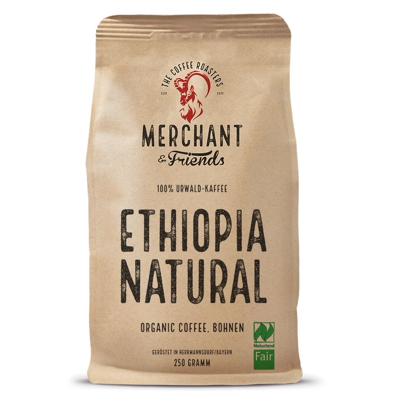 Merchant & Friends Ethiopia Natural Coffee 250g Bohne - Produktbild