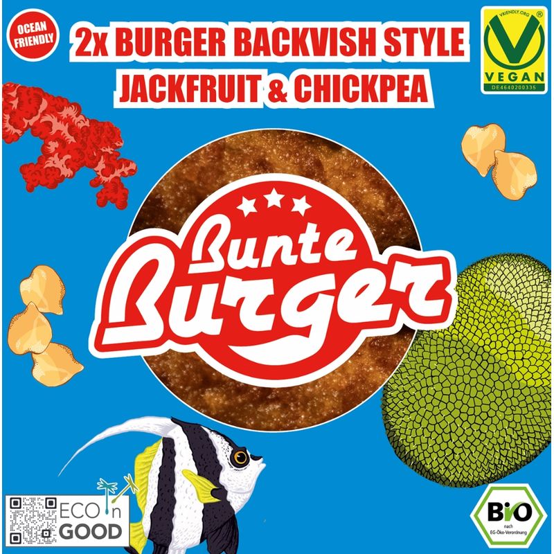 Bunte Burger Burger Backvish Style Jackfruit & Chickpea 2x90g - Bio-veganer Bratling - Produktbild