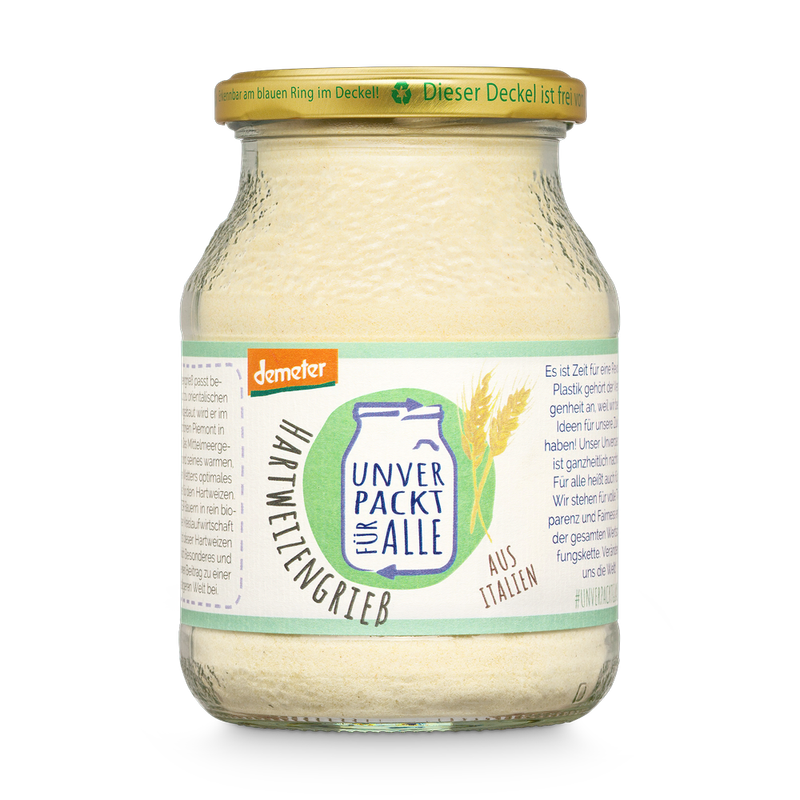 Unverpackt für alle Hartweizengrieß, Demeter, MMP-gr, 400g - Produktbild