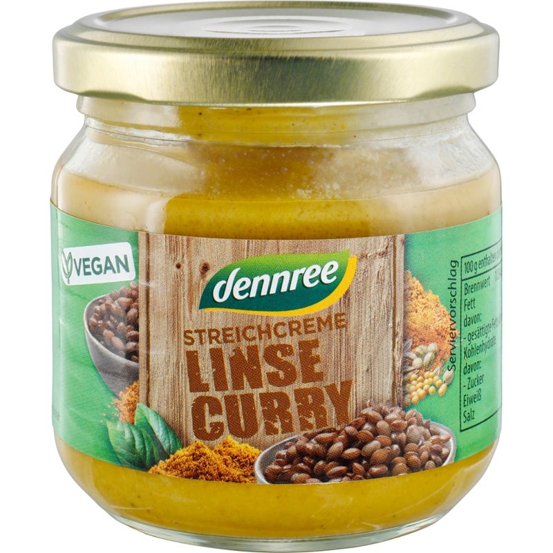 dennree Streichcreme Linse Curry - Produktbild