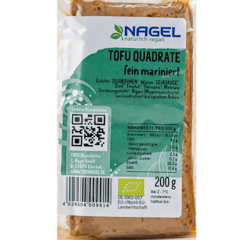 NAGEL Tofu Quadrate fein mariniert 200g - Produktbild