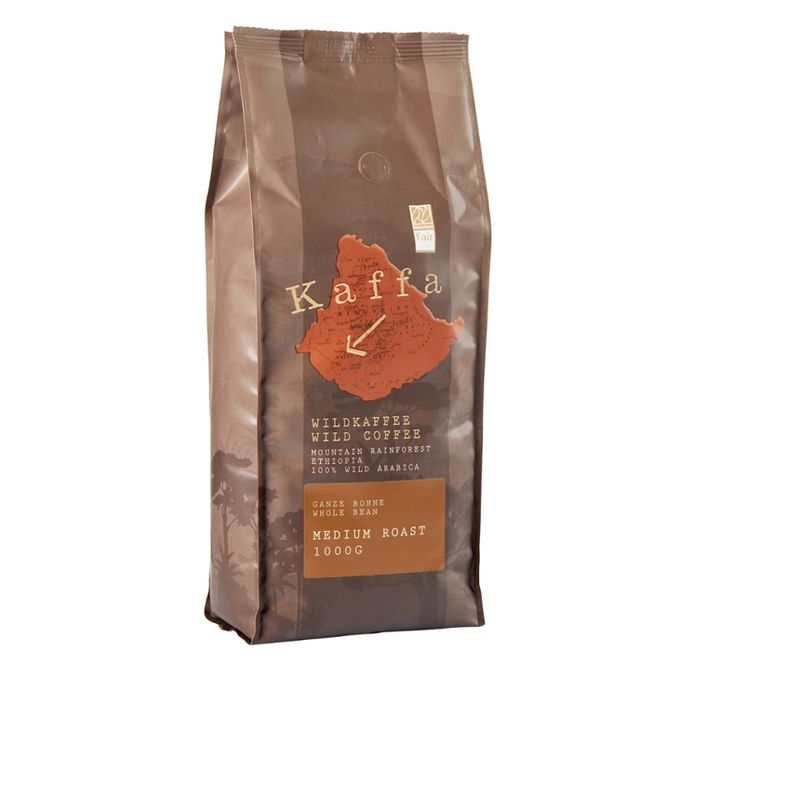 Kaffa Wildkaffee Kaffa Wildkaffee, Medium Roast, ganze Bohne, 1000g, bio- und Naturland Fair-zertifiziert - Produktbild