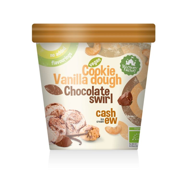 Ice Cream Factory Vanille-Keksteig-Schokoladen-Wirbel-Cashew-Eis - Produktbild