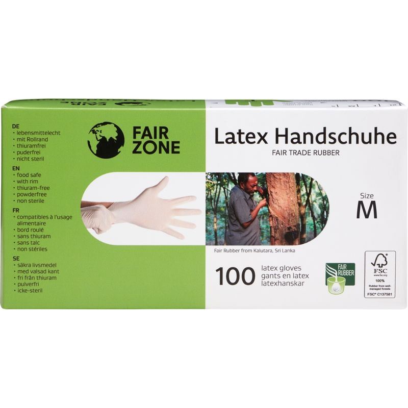 FAIR ZONE FAIR ZONE Einweghandschuhe Größe M - Fair Trade & FSC - Produktbild