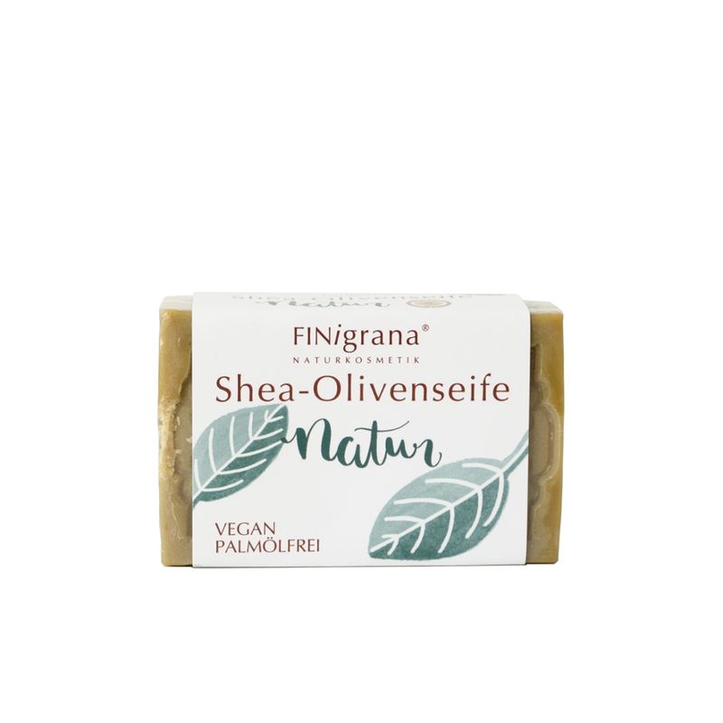 FINigrana® Naturkosmetik FINigrana Aleppo Olivenseife mit Bio Shea Butter, Natur,  100g rechteckig geformt, milde Pflanzenseife für alle Hauttypen - Produktbild