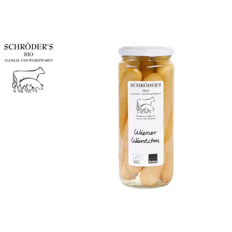 Schröder's Bio Fleisch- und Wurstwaren Wiener Würstchen im Glas 250 g - Produktbild