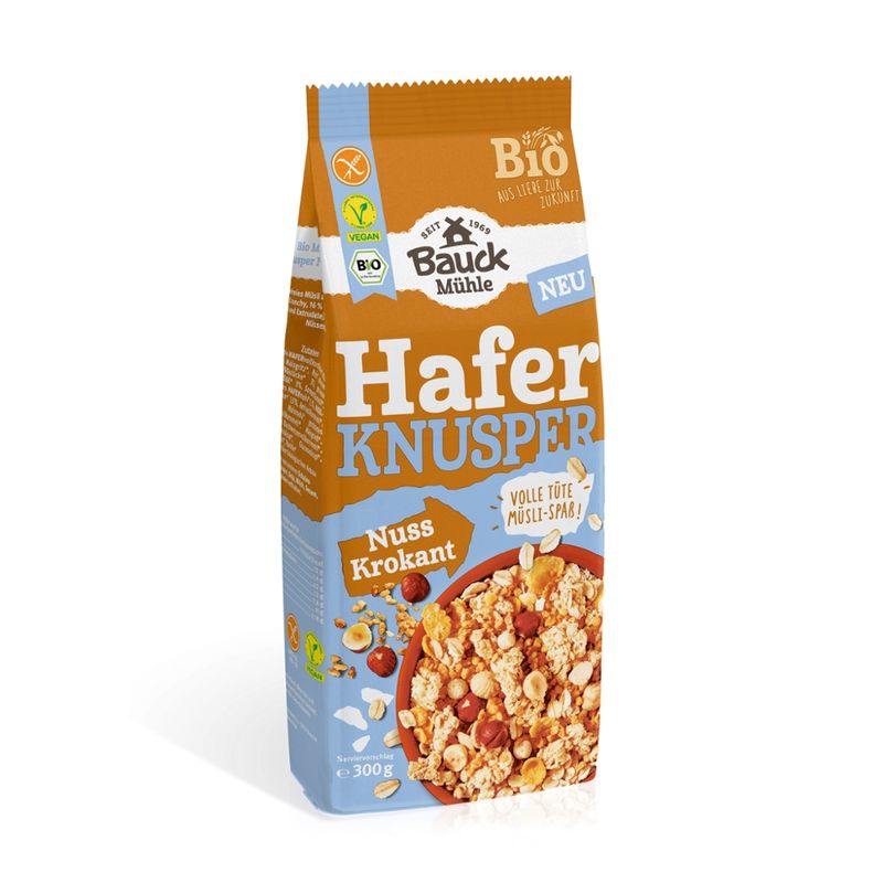 Bauck Mühle Hafer Knusper Müsli Nuss Krokant Bio gf - Produktbild