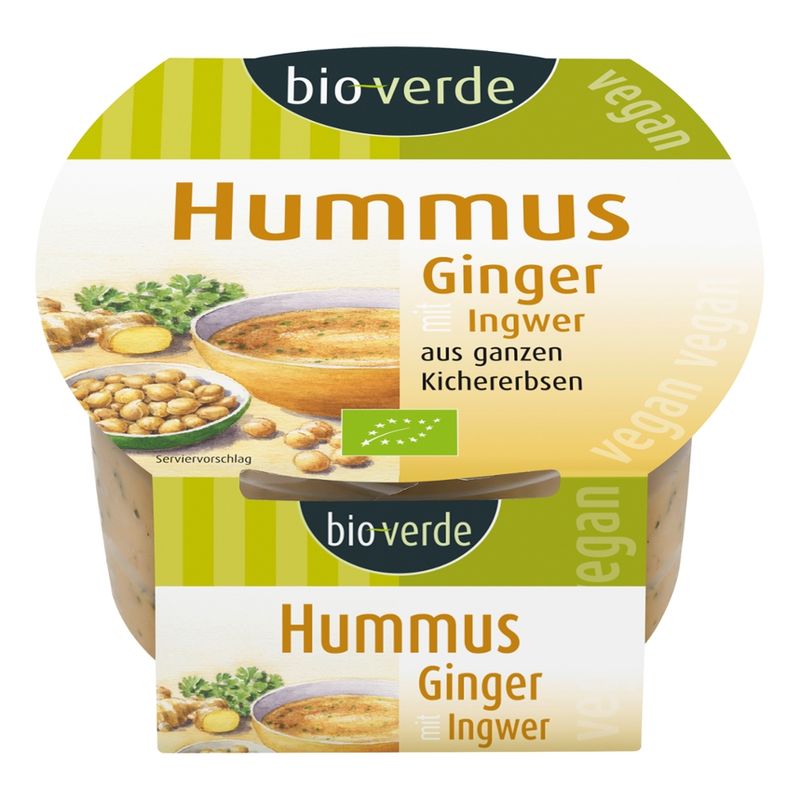 bio-verde Hummus Ginger mit Ingwer und Koriander, vegan 150 g - Produktbild