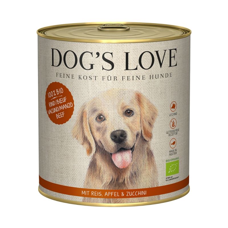 DOG'S LOVE DOG'S LOVE Adult BIO Pute mit Bio-Naturreis & Bio-Apfel 800g - Produktbild