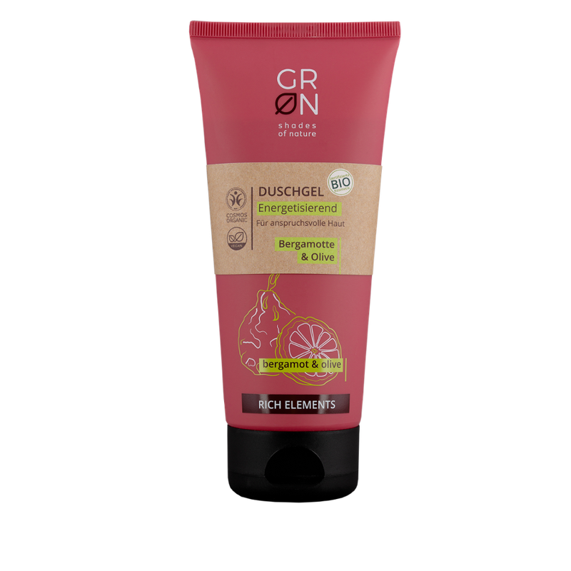GRN GRN [GRÜN] Duschgel Energetisierend Bio-Olive & Bio-Bergamotte - Rich Elements - Produktbild