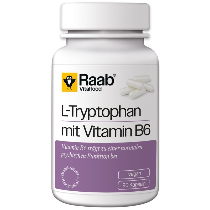 Raab Vitalfood L-Tryptophan mit Vitamin B6 90 Kapseln à 315 mg - Produktbild