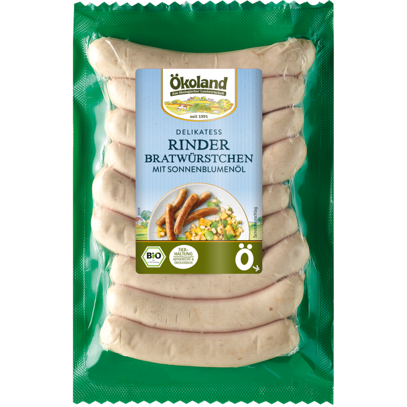 ÖKOLAND Delikatess Rinder-Bratwürstchen mit Sonnenblumenöl - Produktbild