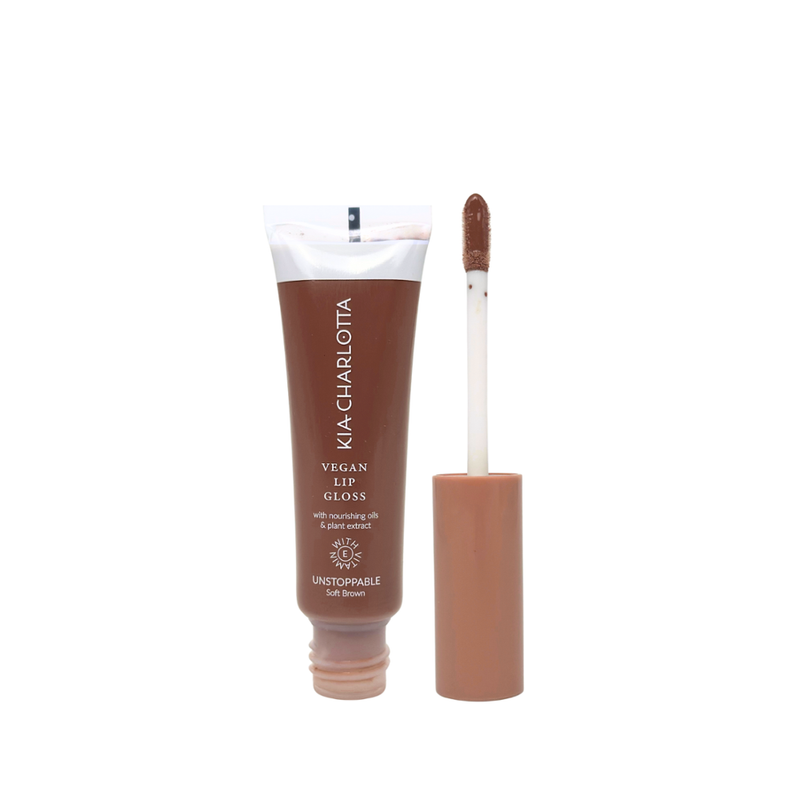 Kia-Charlotta Kia-Charlotta, Veganer Lipgloss Unstoppable (Hellbraun), Zertifiziert Natürlich & Vegan, Made in Germany, 11ml - Produktbild