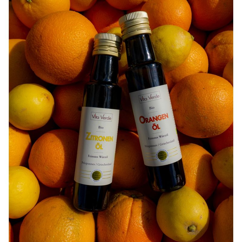 Vita Verde Zitronenöl (Olivenöl nativ extra mit Zitrone), Peloponnes, Griechenland, 100 ml - Produktbild