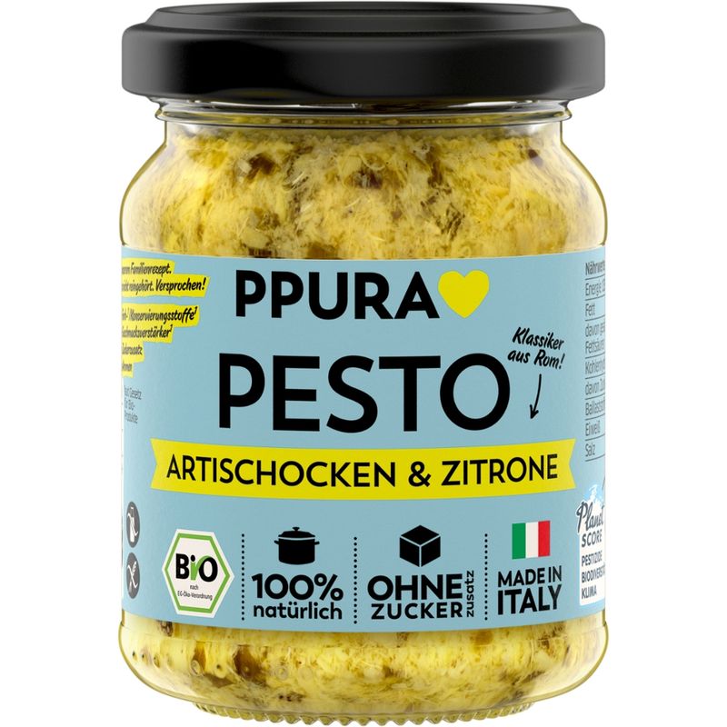 PPURA BIO Pesto Artischocken, Petersilie und sizilianische Zitrone - Produktbild