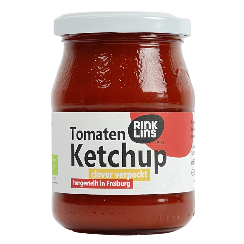 RINKLINS BIO Tomaten Ketchup clever verpackt im Pfandglas - Produktbild