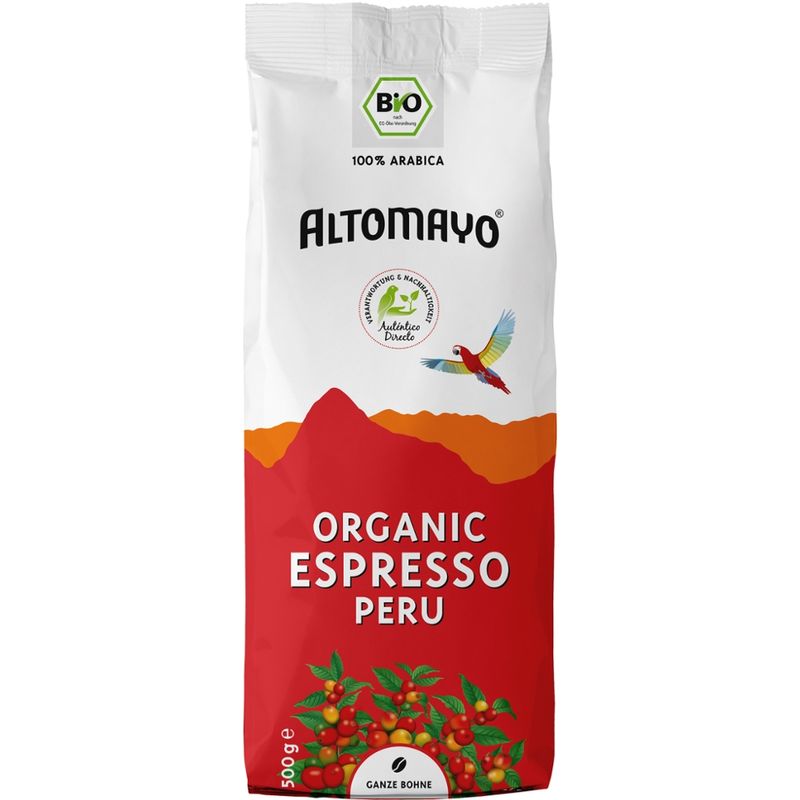 Altomayo ALTOMAYO - Bio Organic Espresso Peru, Bohnen, 500 g Beutel - Produktbild
