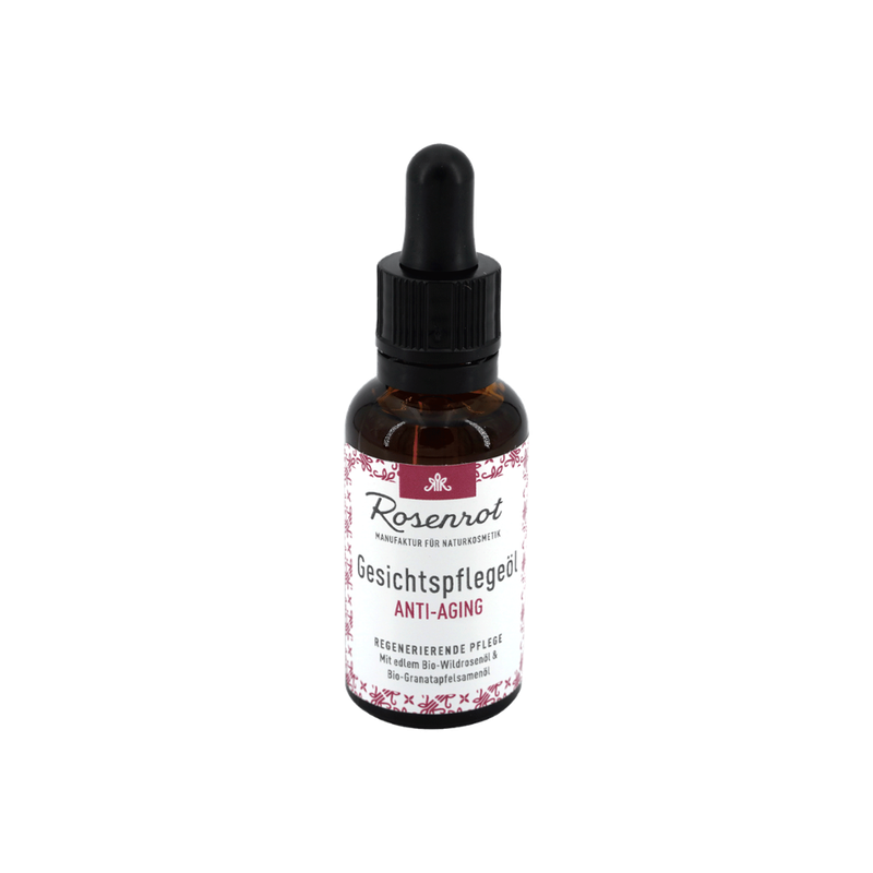 Rosenrot Naturkosmetik Gesichtspflegeöl Anti-Aging - 30ml - Mit den kostbaren Bio-Samenölen von Granatapfel und der Hagebutte. - Produktbild